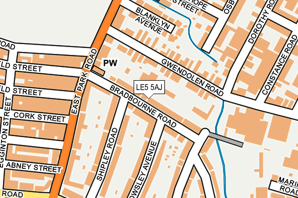 LE5 5AJ map - OS OpenMap – Local (Ordnance Survey)