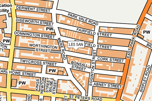 LE5 5AN map - OS OpenMap – Local (Ordnance Survey)