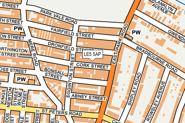 LE5 5AP map - OS OpenMap – Local (Ordnance Survey)