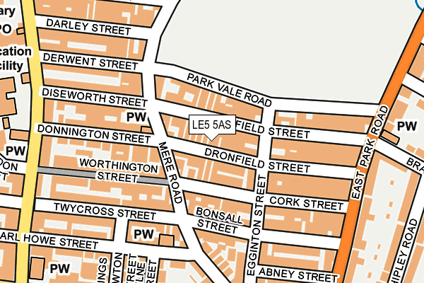 LE5 5AS map - OS OpenMap – Local (Ordnance Survey)