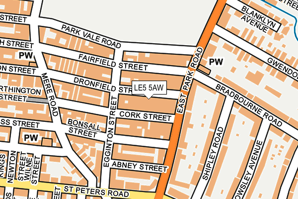 LE5 5AW map - OS OpenMap – Local (Ordnance Survey)