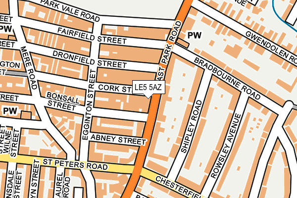 LE5 5AZ map - OS OpenMap – Local (Ordnance Survey)