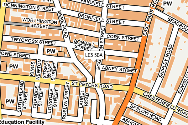 LE5 5BA map - OS OpenMap – Local (Ordnance Survey)