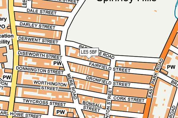 LE5 5BF map - OS OpenMap – Local (Ordnance Survey)