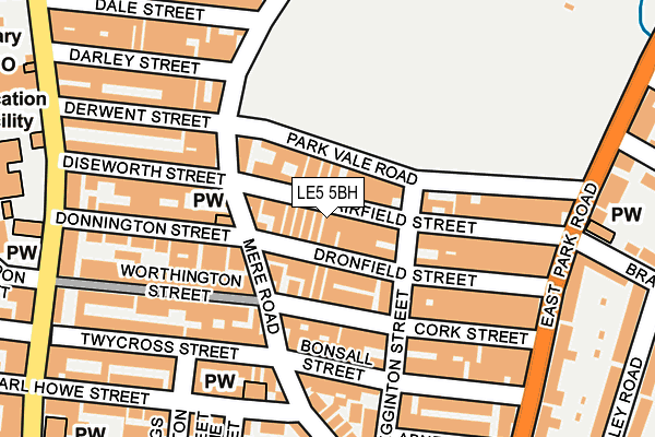 LE5 5BH map - OS OpenMap – Local (Ordnance Survey)