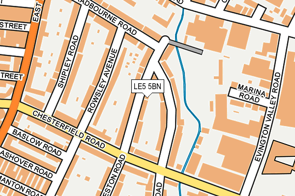 LE5 5BN map - OS OpenMap – Local (Ordnance Survey)