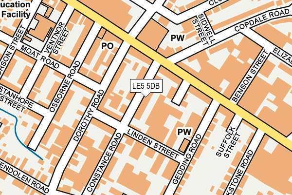 LE5 5DB map - OS OpenMap – Local (Ordnance Survey)