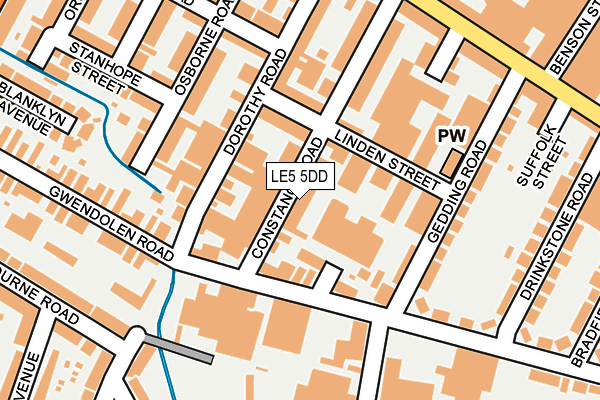 LE5 5DD map - OS OpenMap – Local (Ordnance Survey)