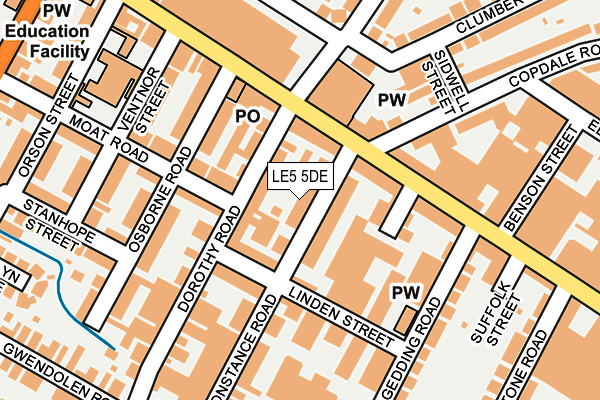 LE5 5DE map - OS OpenMap – Local (Ordnance Survey)