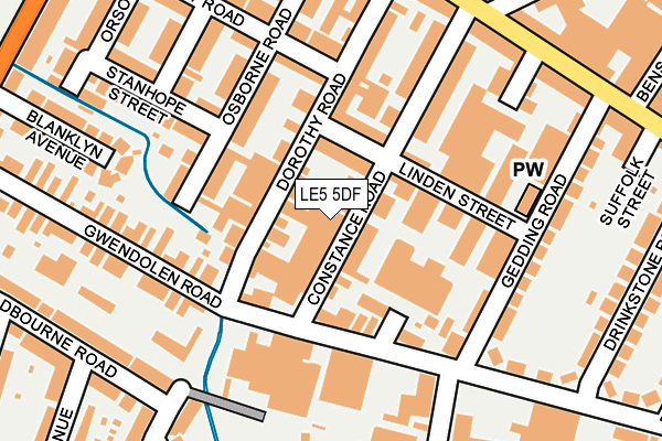 LE5 5DF map - OS OpenMap – Local (Ordnance Survey)