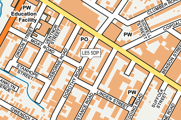 LE5 5DP map - OS OpenMap – Local (Ordnance Survey)