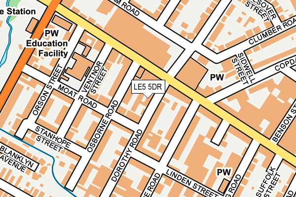 LE5 5DR map - OS OpenMap – Local (Ordnance Survey)