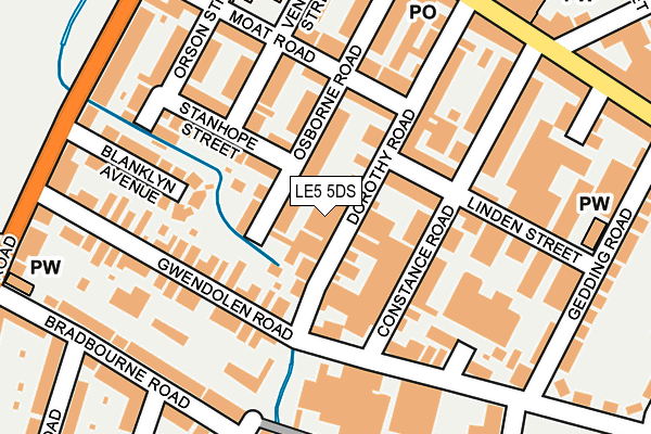 LE5 5DS map - OS OpenMap – Local (Ordnance Survey)