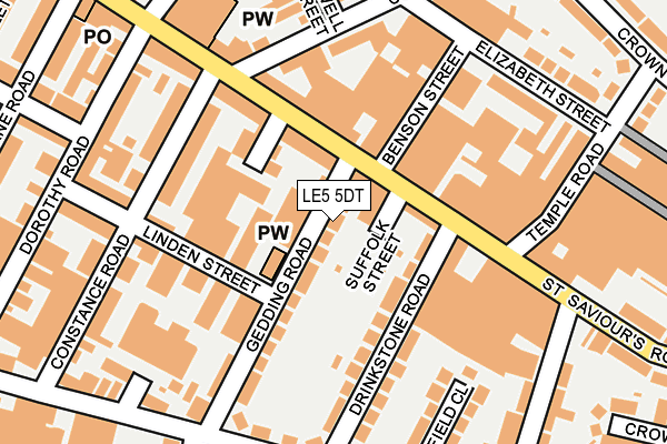 LE5 5DT map - OS OpenMap – Local (Ordnance Survey)