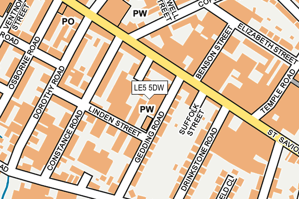 LE5 5DW map - OS OpenMap – Local (Ordnance Survey)