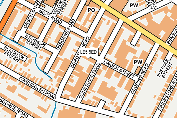 LE5 5ED map - OS OpenMap – Local (Ordnance Survey)