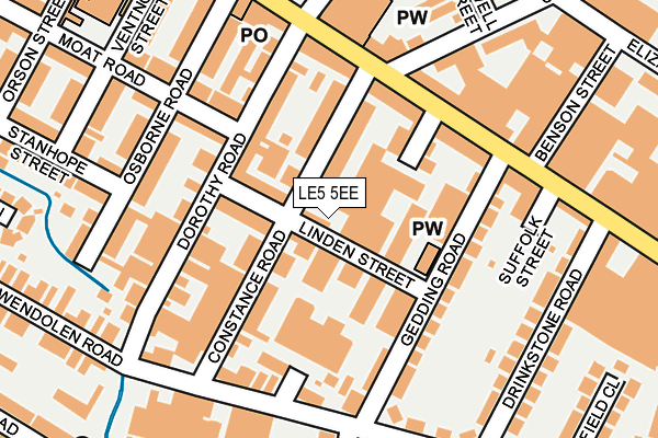 LE5 5EE map - OS OpenMap – Local (Ordnance Survey)