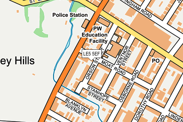 LE5 5EF map - OS OpenMap – Local (Ordnance Survey)