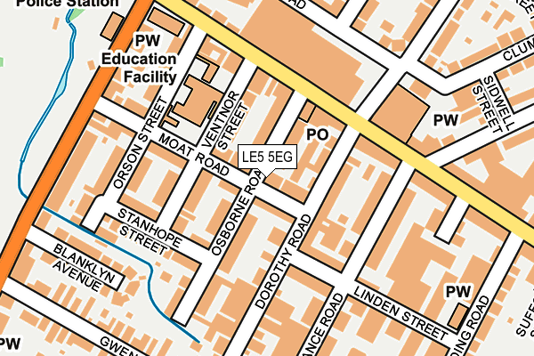 LE5 5EG map - OS OpenMap – Local (Ordnance Survey)