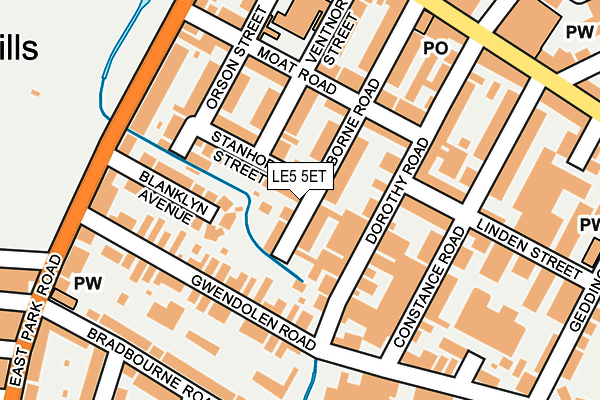 LE5 5ET map - OS OpenMap – Local (Ordnance Survey)