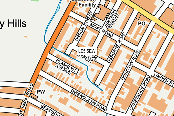 LE5 5EW map - OS OpenMap – Local (Ordnance Survey)