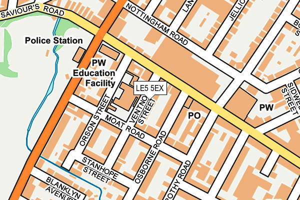 LE5 5EX map - OS OpenMap – Local (Ordnance Survey)