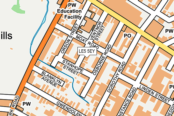LE5 5EY map - OS OpenMap – Local (Ordnance Survey)