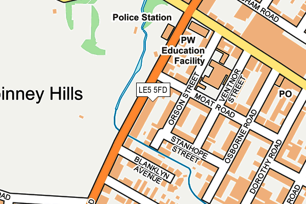 LE5 5FD map - OS OpenMap – Local (Ordnance Survey)