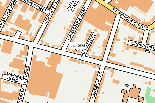 LE5 5FG map - OS OpenMap – Local (Ordnance Survey)