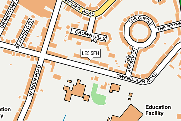 LE5 5FH map - OS OpenMap – Local (Ordnance Survey)