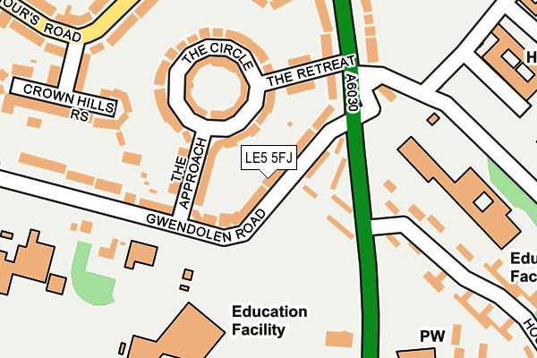 LE5 5FJ map - OS OpenMap – Local (Ordnance Survey)