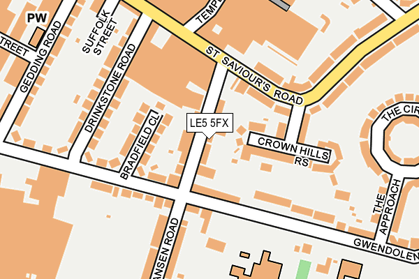 LE5 5FX map - OS OpenMap – Local (Ordnance Survey)