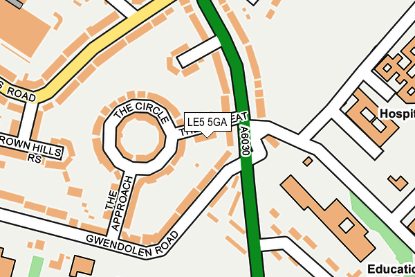 LE5 5GA map - OS OpenMap – Local (Ordnance Survey)