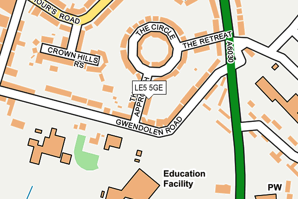 LE5 5GE map - OS OpenMap – Local (Ordnance Survey)