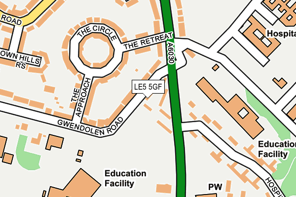 LE5 5GF map - OS OpenMap – Local (Ordnance Survey)