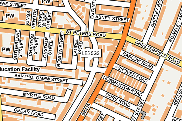 LE5 5GS map - OS OpenMap – Local (Ordnance Survey)