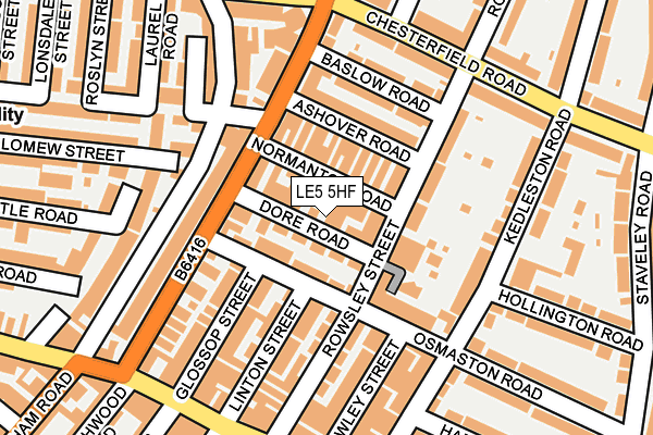 LE5 5HF map - OS OpenMap – Local (Ordnance Survey)