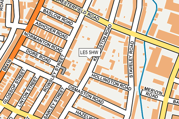 LE5 5HW map - OS OpenMap – Local (Ordnance Survey)