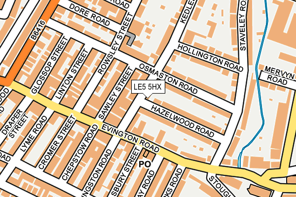 LE5 5HX map - OS OpenMap – Local (Ordnance Survey)