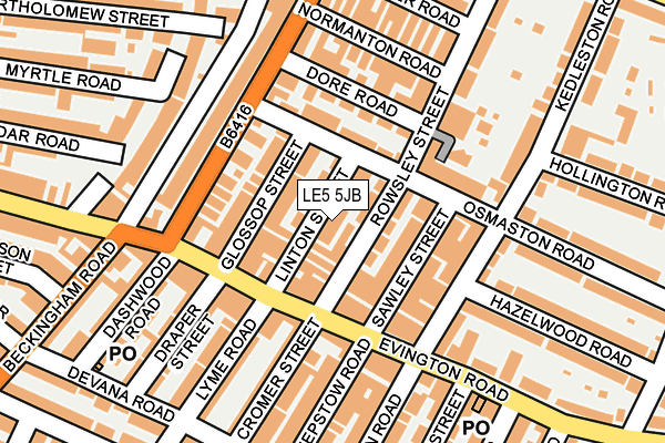 LE5 5JB map - OS OpenMap – Local (Ordnance Survey)