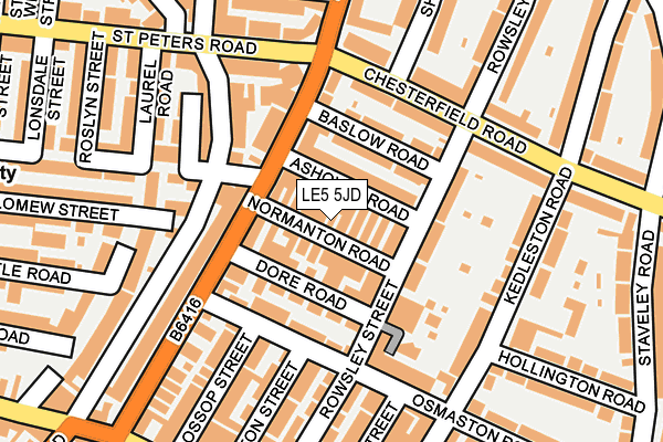 LE5 5JD map - OS OpenMap – Local (Ordnance Survey)