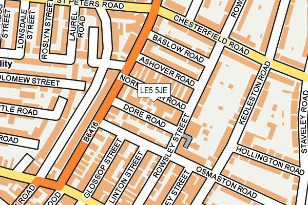 LE5 5JE map - OS OpenMap – Local (Ordnance Survey)