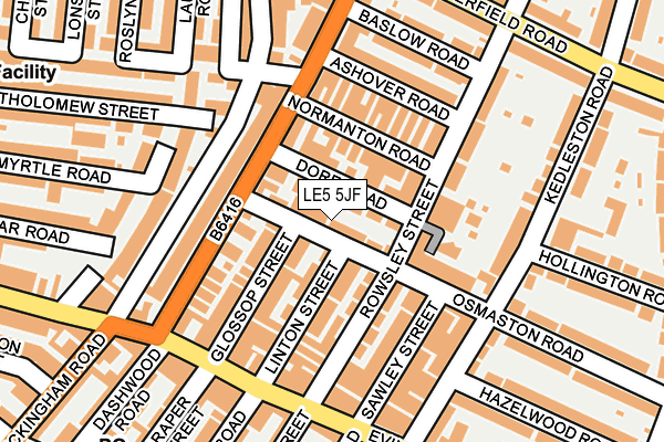 LE5 5JF map - OS OpenMap – Local (Ordnance Survey)