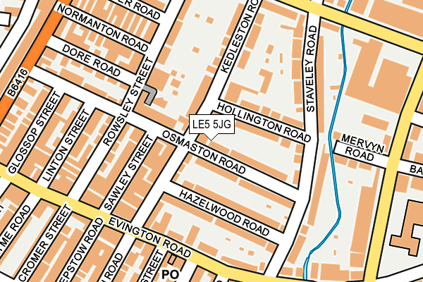 LE5 5JG map - OS OpenMap – Local (Ordnance Survey)