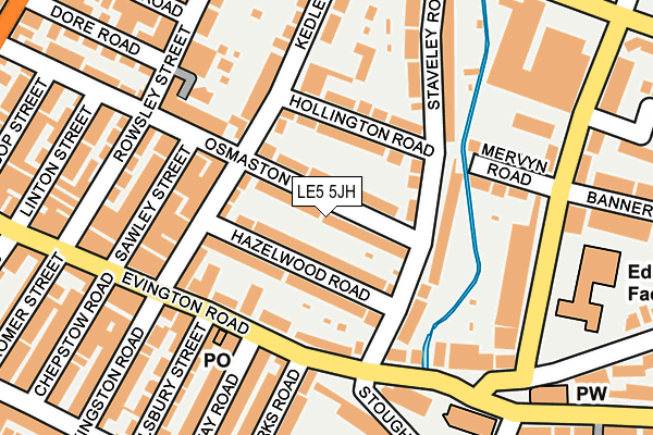LE5 5JH map - OS OpenMap – Local (Ordnance Survey)