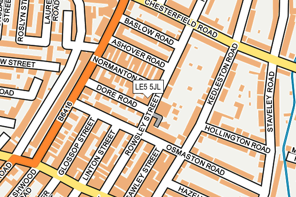 LE5 5JL map - OS OpenMap – Local (Ordnance Survey)
