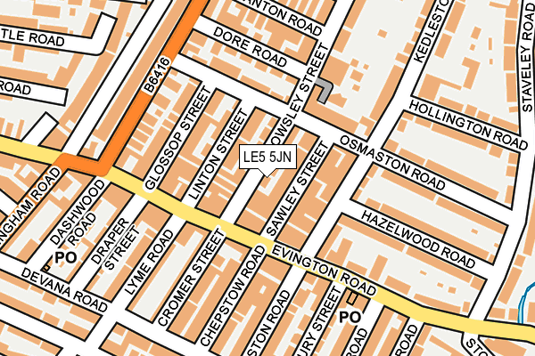 LE5 5JN map - OS OpenMap – Local (Ordnance Survey)