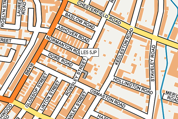 LE5 5JP map - OS OpenMap – Local (Ordnance Survey)
