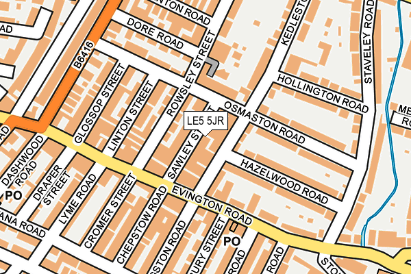 LE5 5JR map - OS OpenMap – Local (Ordnance Survey)