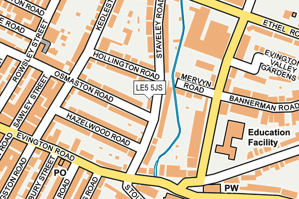 LE5 5JS map - OS OpenMap – Local (Ordnance Survey)